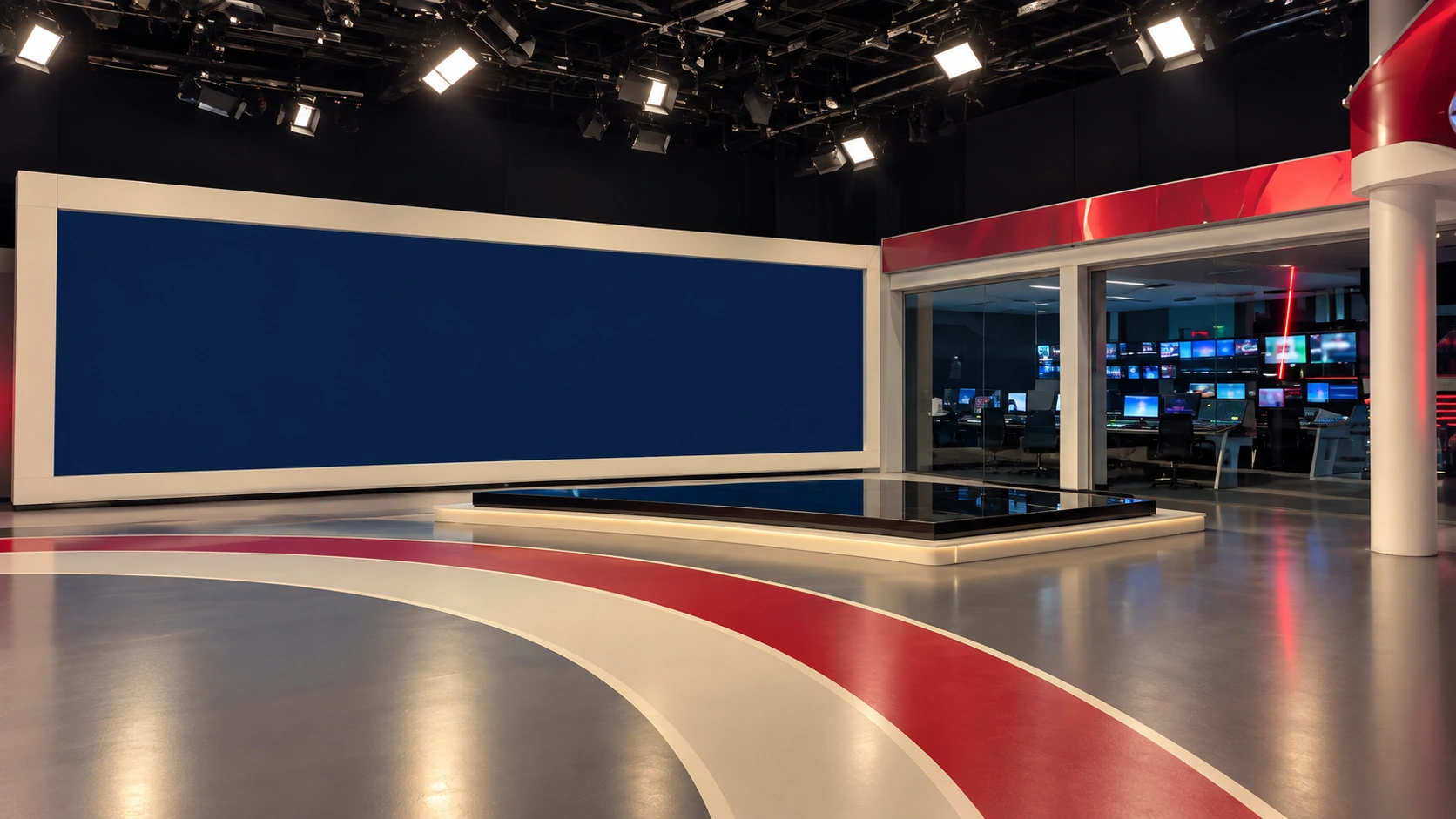 Small video wall and its explanation platform in a portfolio studio visualization